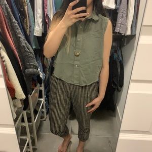 American Apparel Green Denim Crop Top (XS/S)
